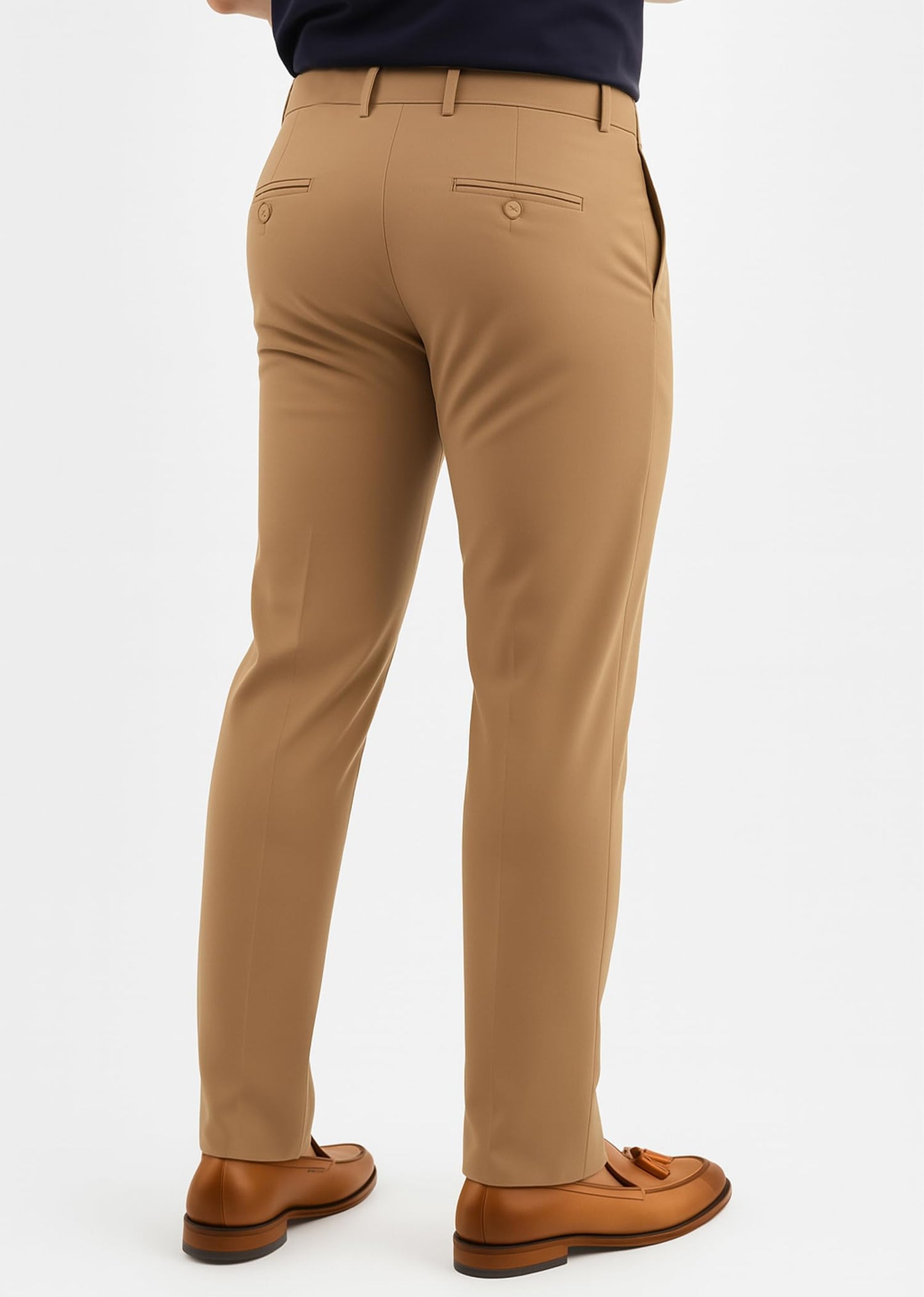 Arber Men's Slim-Fit Stretch Chinos, 97% Cotton/3% Elastane, Flat Front, Breathable, Machine Washable; Gray, Blue, Beige.