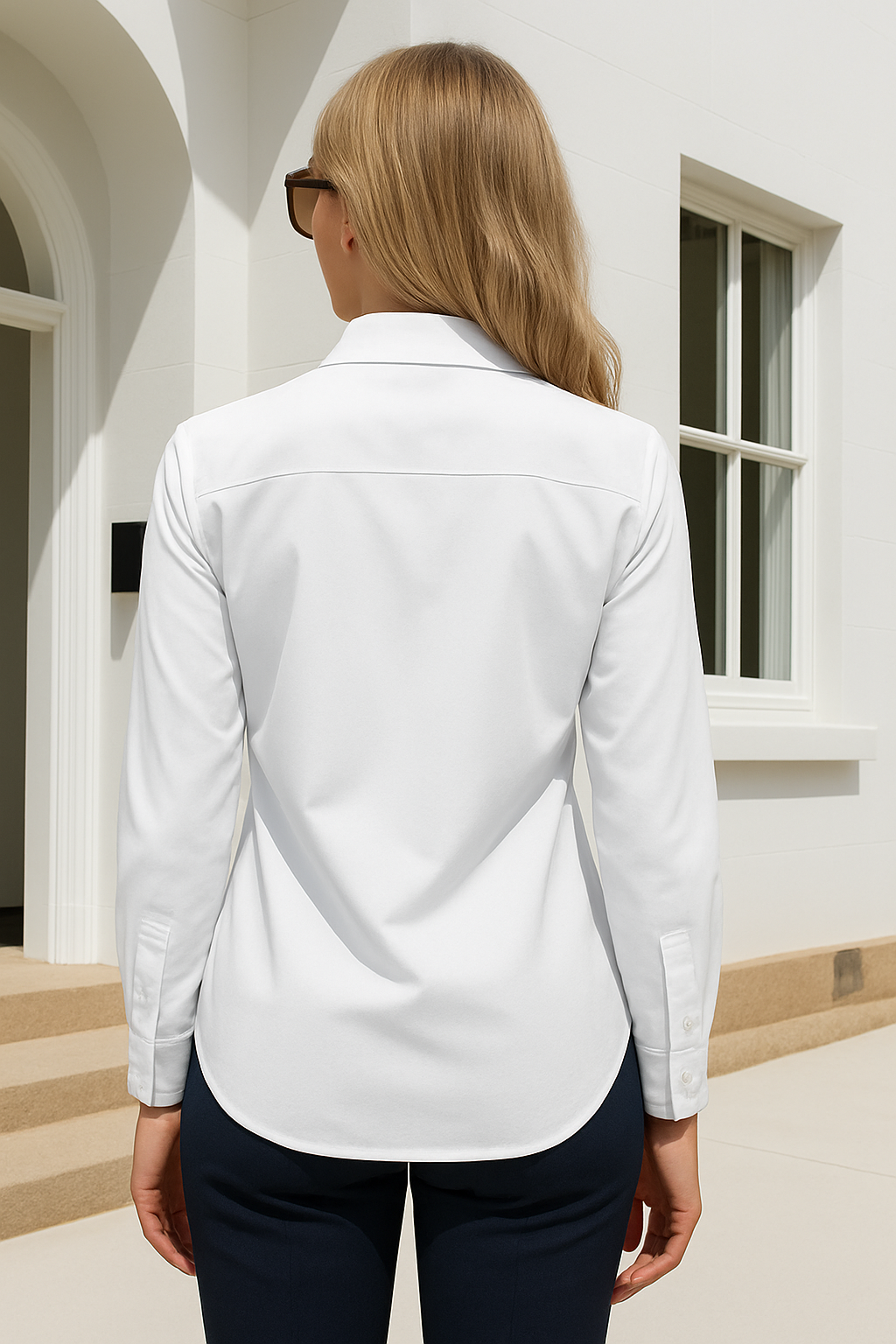 Arber Women’s Stretch Cotton-Blend Button Down Dress Shirt – Wrinkle-Resistant Long-Sleeve Collared Blouse for Work & Casual
