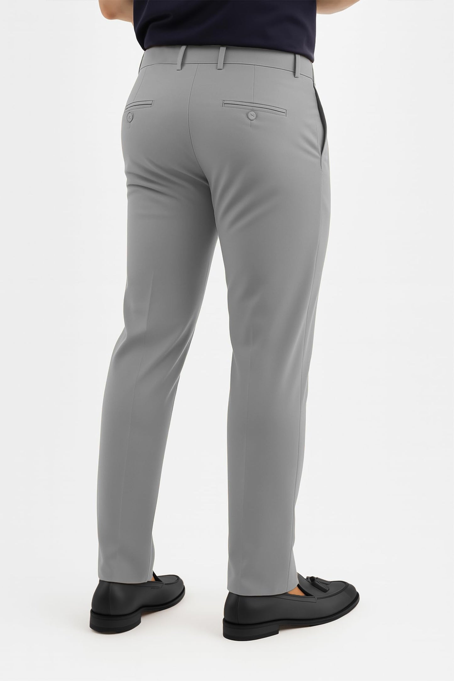 Arber Men's Slim-Fit Stretch Chinos, 97% Cotton/3% Elastane, Flat Front, Breathable, Machine Washable; Gray, Blue, Beige.