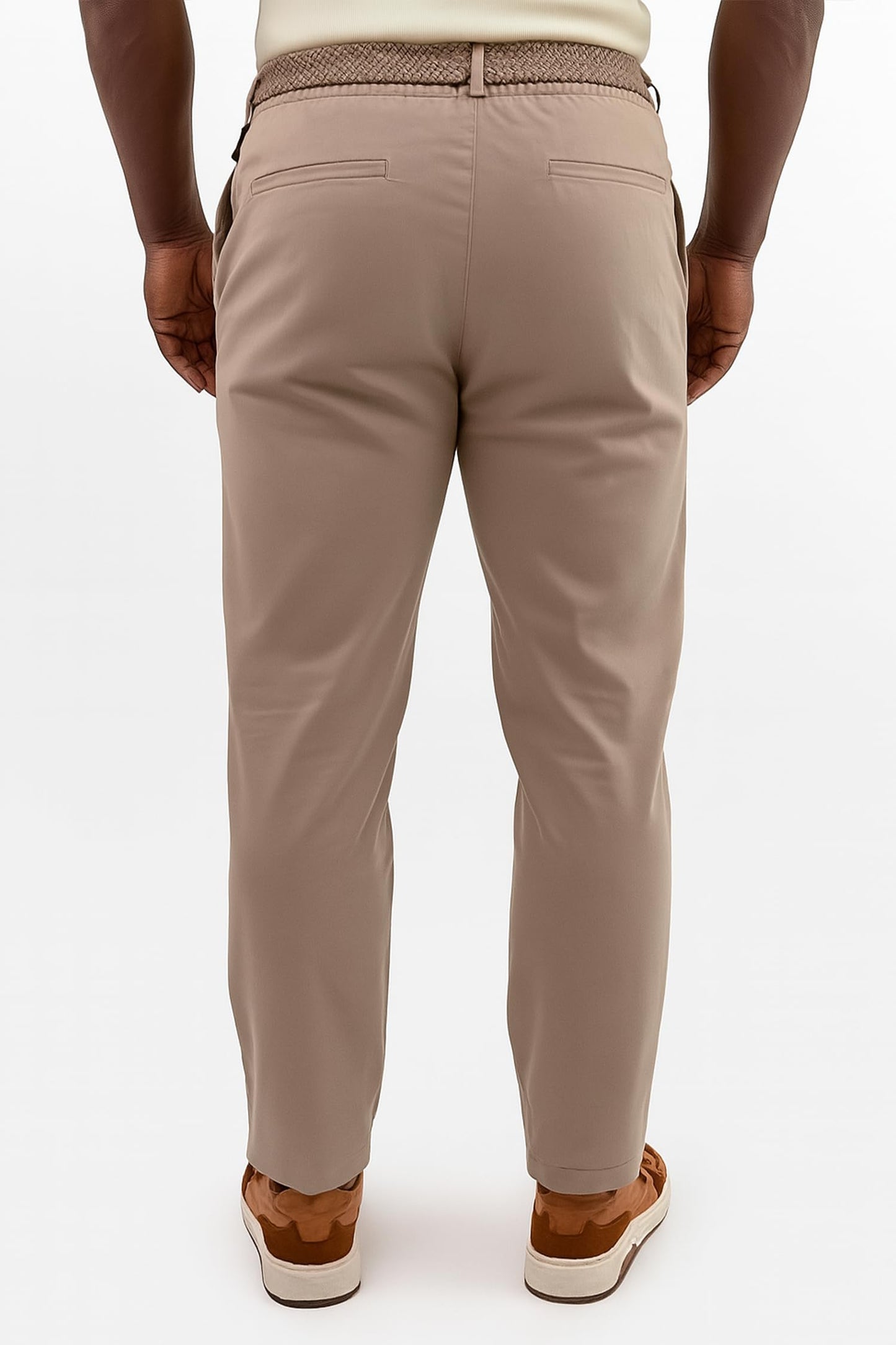 Arber Men's Stretch Chinos, 97% Cotton/3% Elastane, Flat Front, Breathable, Machine Washable; White, Navy or Beige.