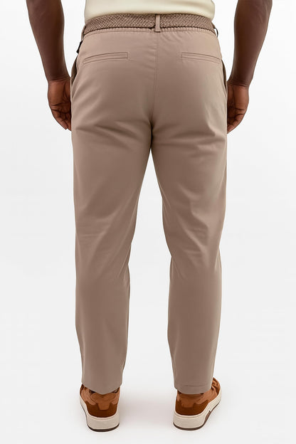 Arber Men's Stretch Chinos, 97% Cotton/3% Elastane, Flat Front, Breathable, Machine Washable; White, Navy or Beige.