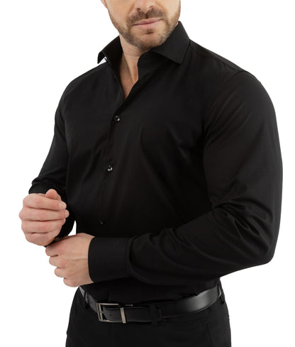 Arber Men's Cotton Dress Shirt – Long Sleeve Button-Down Collar Business Formal Office Shirt for Work or Events
