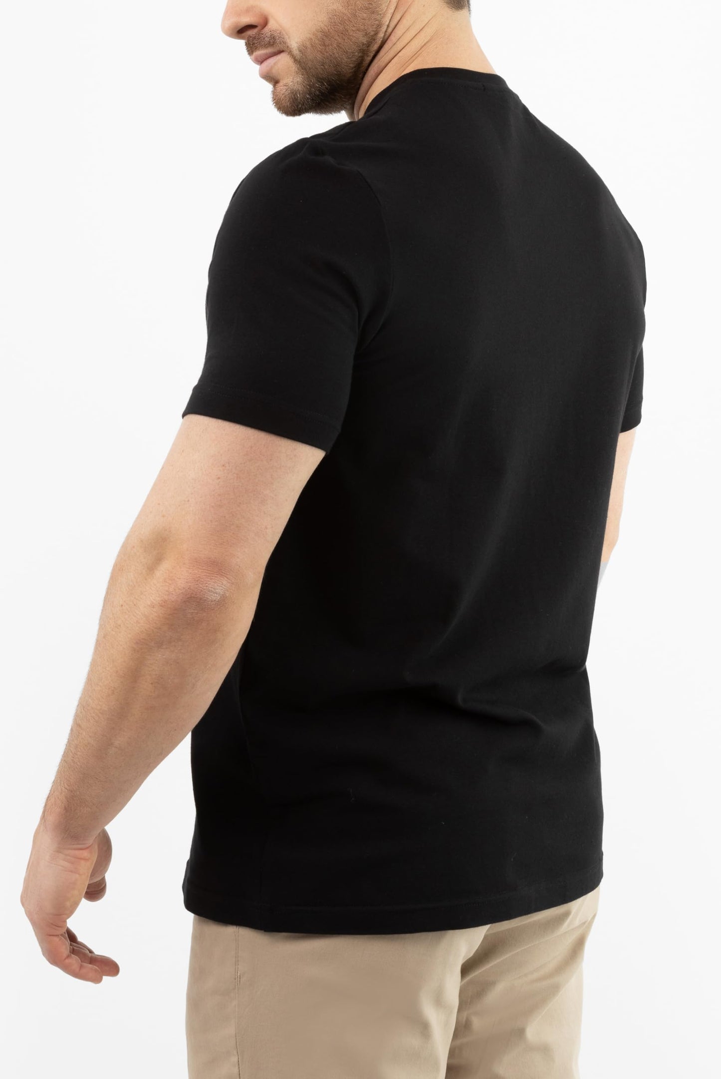 Arber Men's Cotton Crew Neck Short Sleeve T-Shirt, Soft Classic Fit, S-3XL, Black Navy White