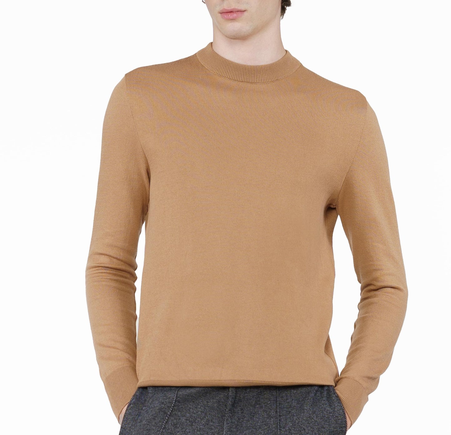 Arber Cotton Men's Knit Crew Neck Sweater – Lightweight Pullover for Office and Everyday Style