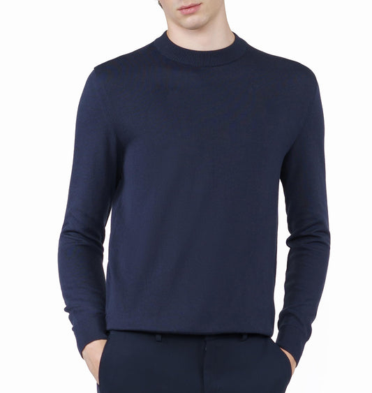 Arber Cotton Men's Knit Crew Neck Sweater – Lightweight Pullover for Office and Everyday Style