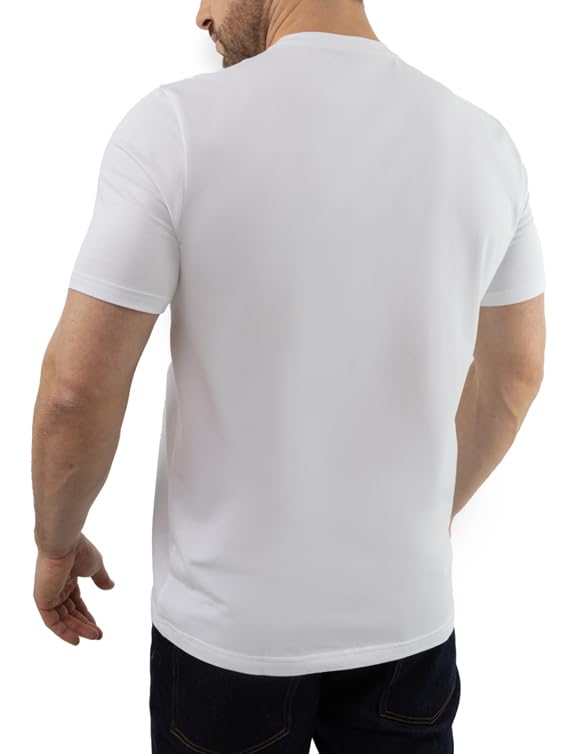 Arber Men's Cotton Crew Neck Short Sleeve T-Shirt, Soft Classic Fit, S-3XL, Black Navy White