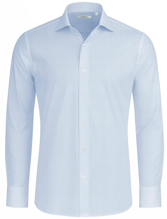 Arber Men's Cotton Dress Shirt – Long Sleeve Button-Down Collar Business Formal Office Shirt for Work or Events