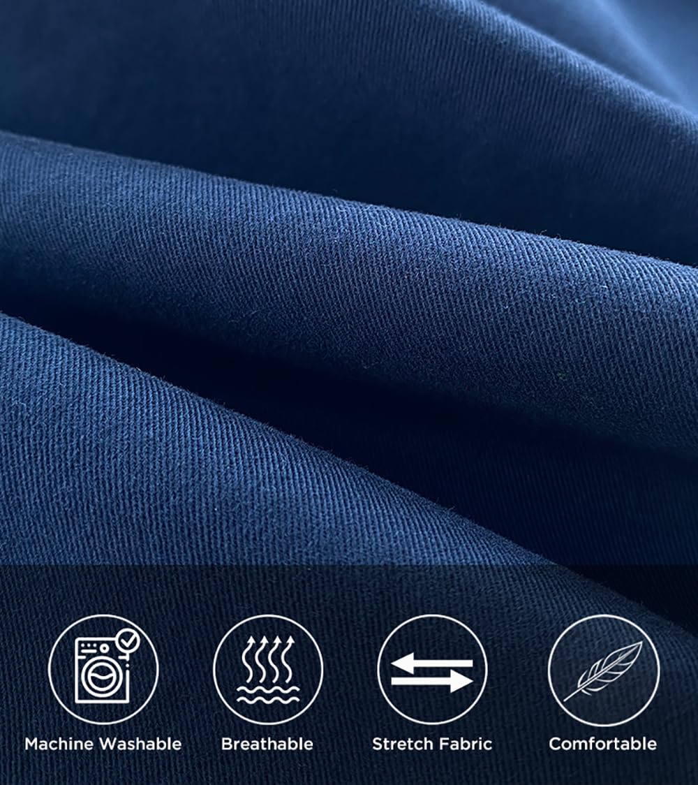 Arber Men's Slim-Fit Stretch Chinos, 97% Cotton/3% Elastane, Flat Front, Breathable, Machine Washable; Gray, Blue, Beige.