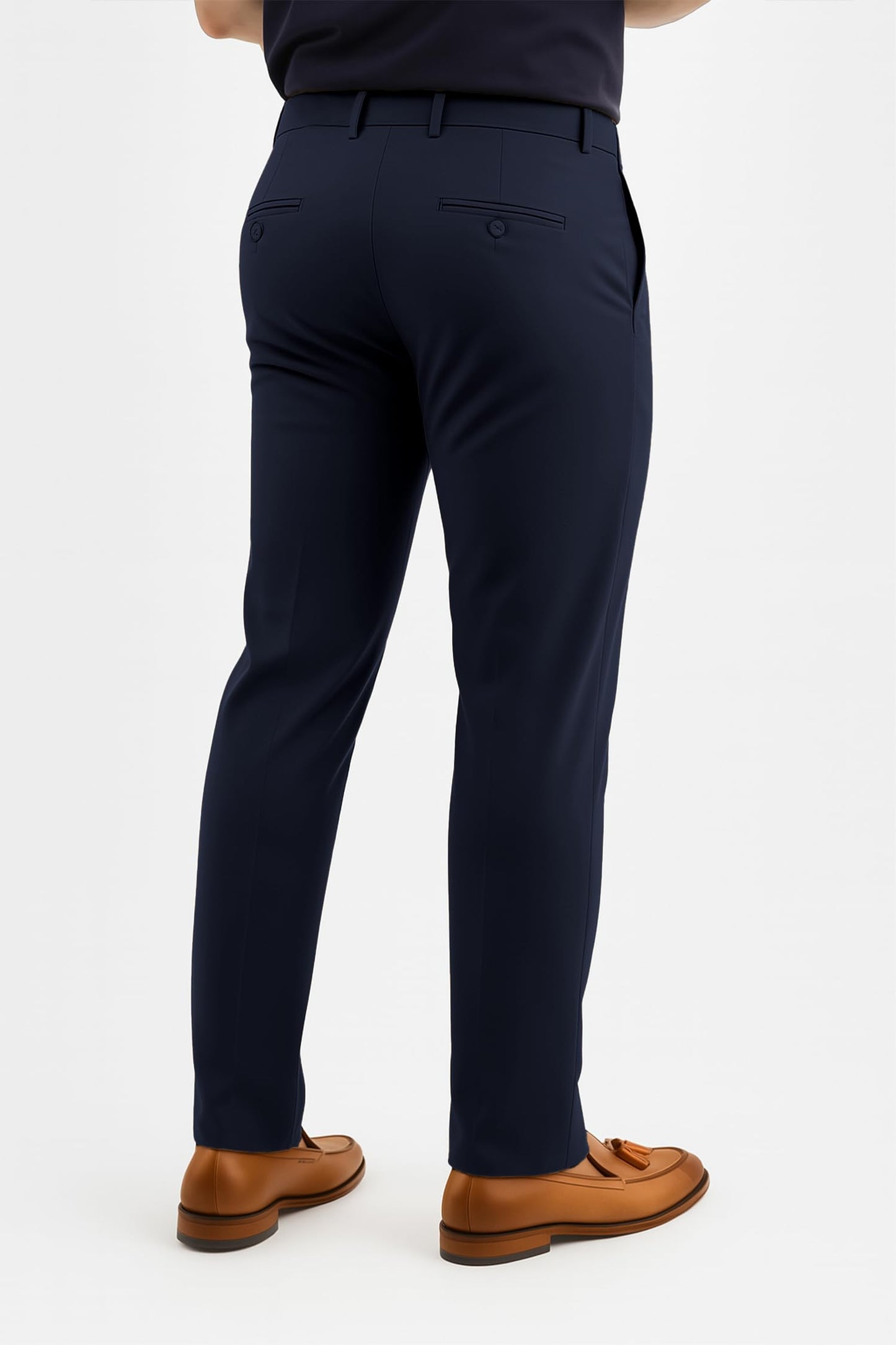 Arber Men's Slim-Fit Stretch Chinos, 97% Cotton/3% Elastane, Flat Front, Breathable, Machine Washable; Gray, Blue, Beige.