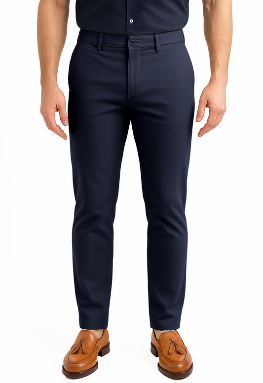 Arber Men's Slim-Fit Stretch Chinos, 97% Cotton/3% Elastane, Flat Front, Breathable, Machine Washable; Gray, Blue, Beige.