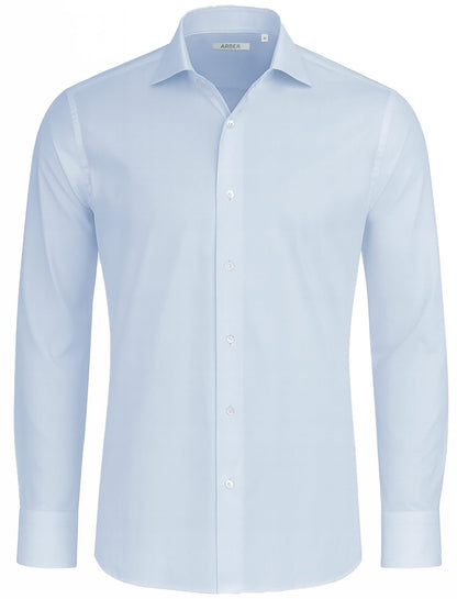Arber Men's Cotton Dress Shirt – Long Sleeve Button-Down Collar Business Formal Office Shirt for Work or Events