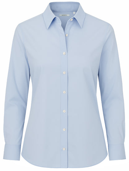 Arber Women’s Stretch Cotton-Blend Button Down Dress Shirt – Wrinkle-Resistant Long-Sleeve Collared Blouse for Work & Casual