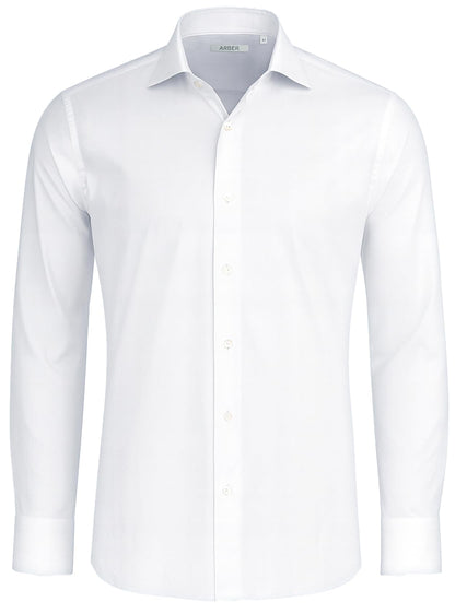Arber Men's Cotton Dress Shirt – Long Sleeve Button-Down Collar Business Formal Office Shirt for Work or Events