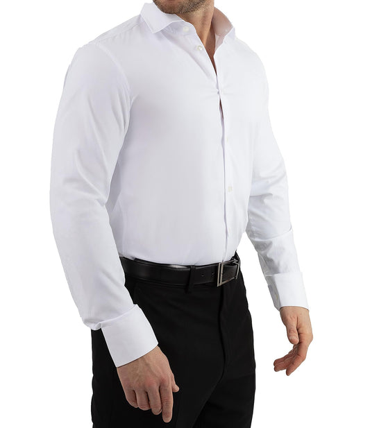 Arber Men's Slim-Fit Cotton Dress Shirt – Long Sleeve Button-Down Collar – Business Formal Office Shirt