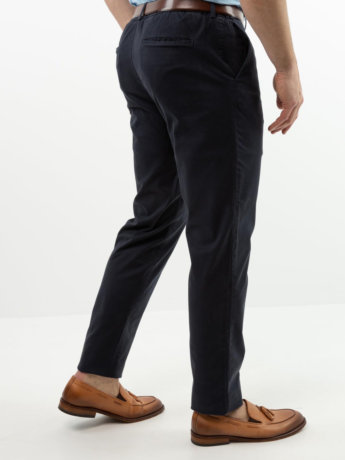 Arber Men's Stretch Chinos, 97% Cotton/3% Elastane, Flat Front, Breathable, Machine Washable; White, Navy or Beige.