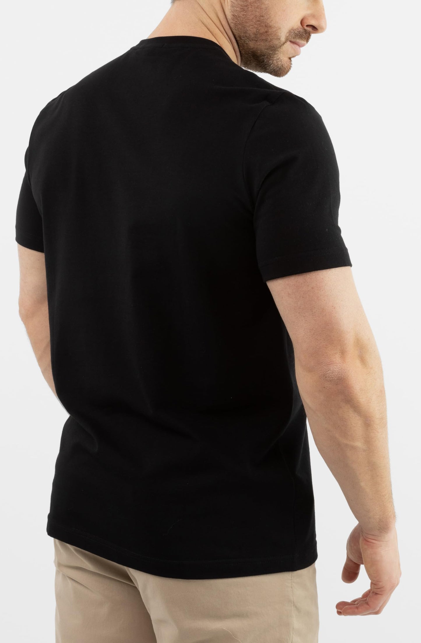 Arber Men's Cotton Crew Neck Short Sleeve T-Shirt, Soft Classic Fit, S-3XL, Black Navy White