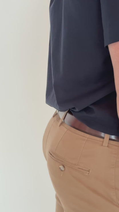 Arber Men's Slim-Fit Stretch Chinos, 97% Cotton/3% Elastane, Flat Front, Breathable, Machine Washable; Gray, Blue, Beige.