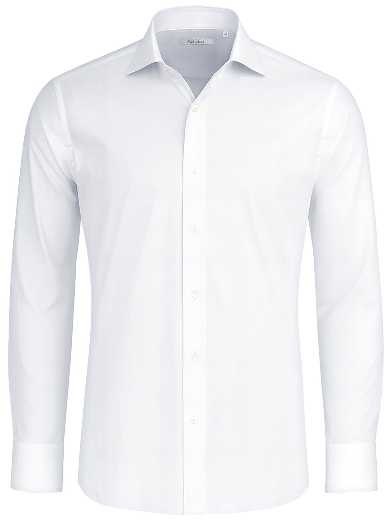 Arber Men's Cotton Dress Shirt – Long Sleeve Button-Down Collar Business Formal Office Shirt for Work or Events